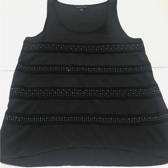 Rock & Republic Sleeveless Sequin Striped Top, XL - Picture 2 of 5